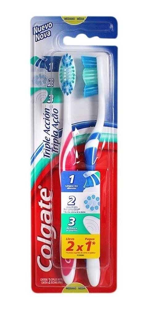 Cepillo Dental Colgate Triple Acción Medio 2 Unidades  #1