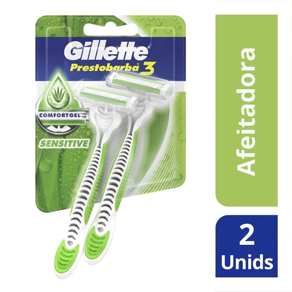 Máquinas Para Afeitar Gillette Prestobarba3 Sensitive Desechables x 2 un