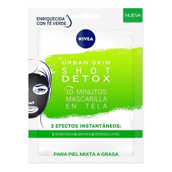 Mascarilla Facial Tela Nivea Urban Skin Shot Detox Piel Mixta a Grasa x 1 unid #1