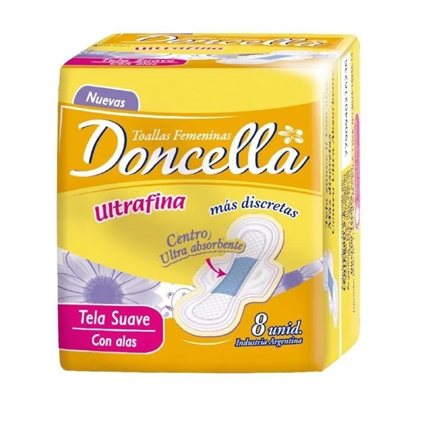 Doncella Toallitas Ultrafinas Pocket Tela Suave (8 U)