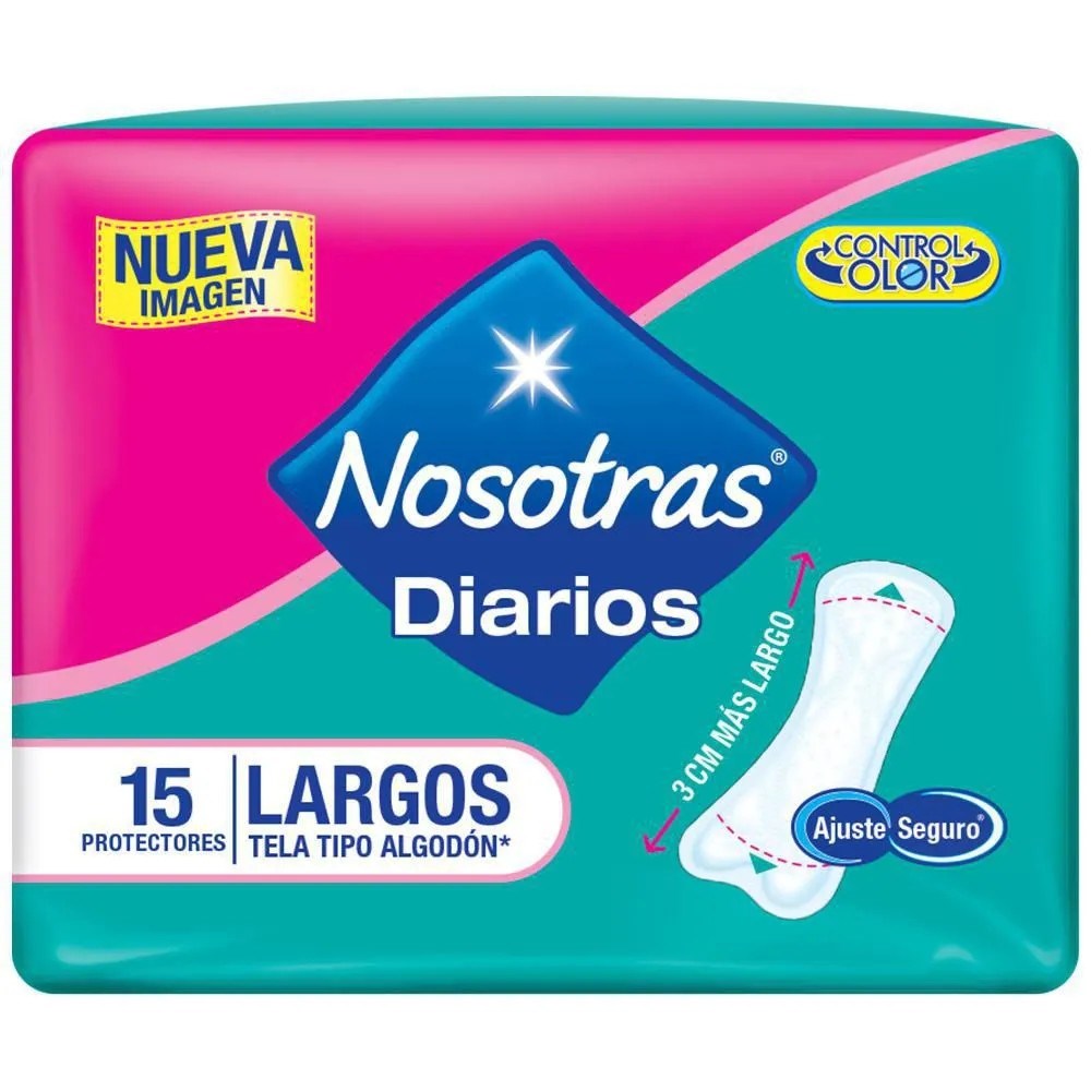 Protectores Diarios Nosotras Largos x 15 Un, Nosotras Cuidado Corporal