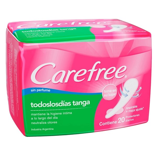 Protectores Diarios Carefree Todos Los Días Tanga X 20 Unidades
