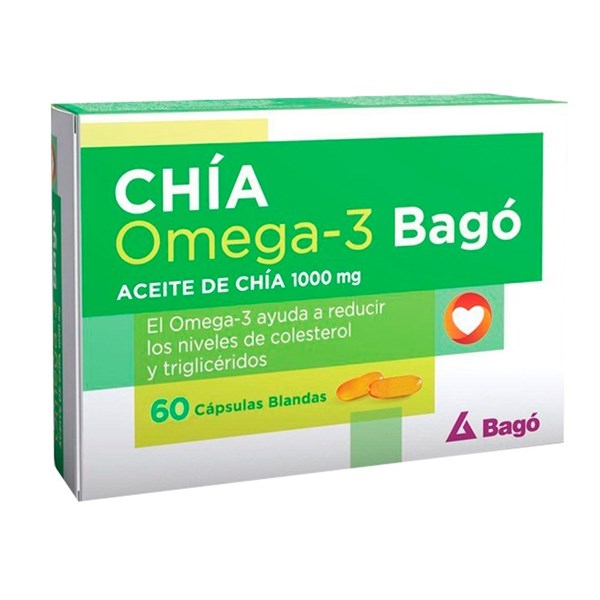 Bago Suplemento Dietario Chia 3 omega x 60 Cápsulas Blandas