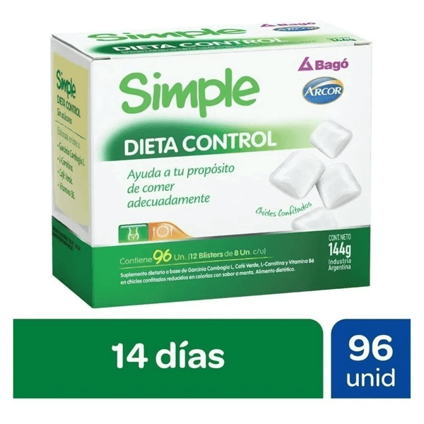 Simple Suplemento Dietario Dieta Control Chicles x 96u #1