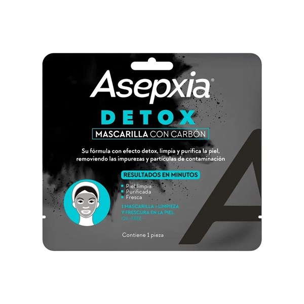 Asepxia Mascarilla Carbón Detox x1 Unidad