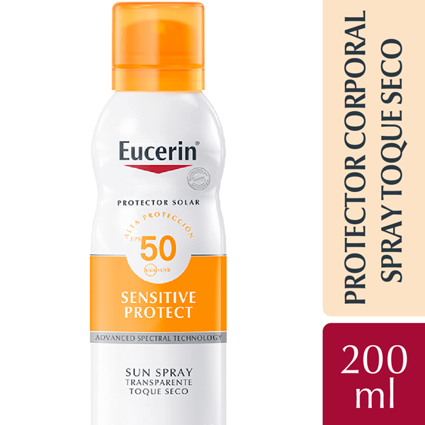Eucerin Protector Solar Corporal en Spray Toque Seco Piel Sensible Fps50 200 ml