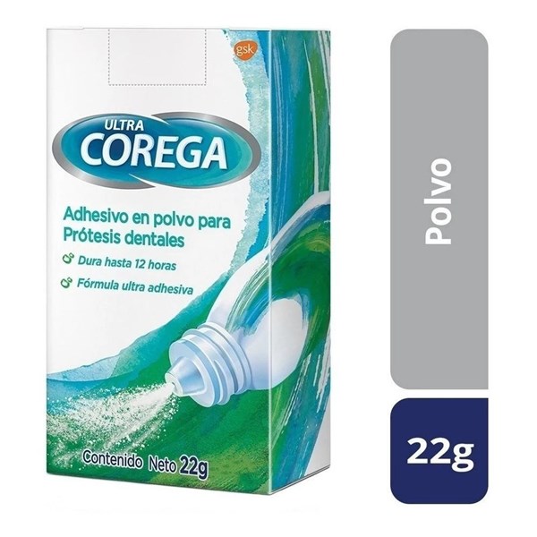 Corega Adhesivo Para Prótesis Dentales Ultra Polvo 22 gr
