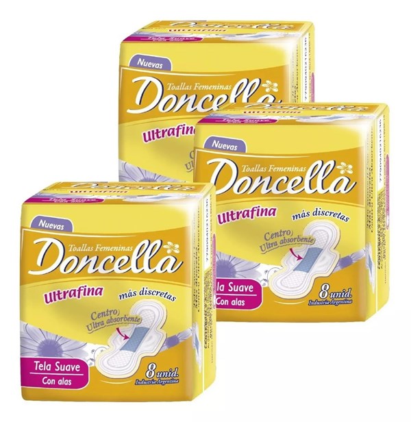 Doncella Toallitas Ultrafinas Pocket Tela Suave (8 U) #1