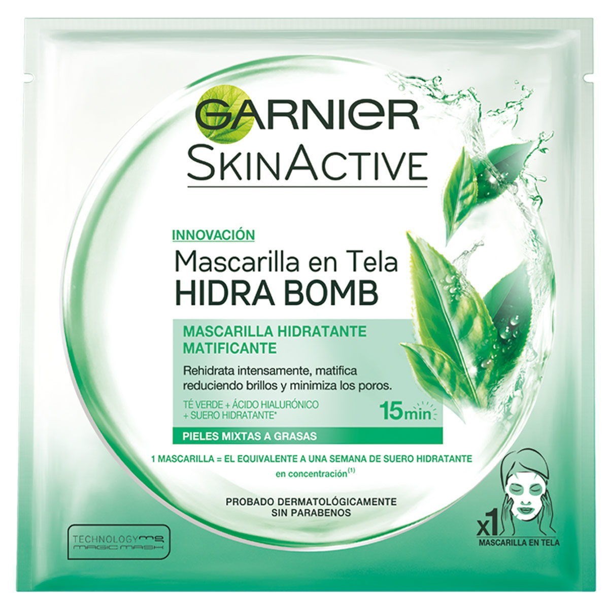Garnier H Bomb Green Tea Mask Mex , Garnier Mascaras Faciales