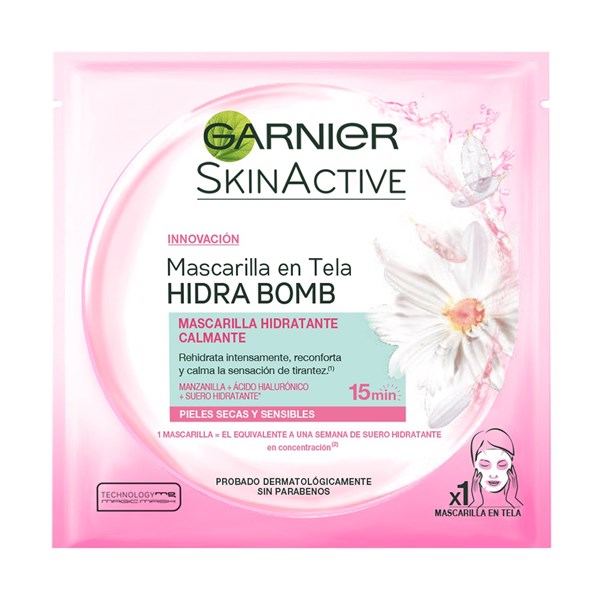 Garnier Mascarilla en Tela Hidra Bomb Calmante de Manzanilla x 1 un #1