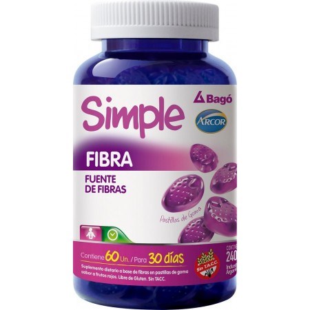  SUPLEMENTO SIMPLE BAGO FIBRA X 60 PASTILLAS DE GOMA