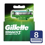Gillette Cartuchos Para Afeitar 3 mach Sensitive (8 Unidades) #1