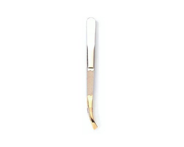 Basiccare Pinza Depilar 1/2 Cuchilla Dorada 8.5cm Punta Chata Inclinada #1
