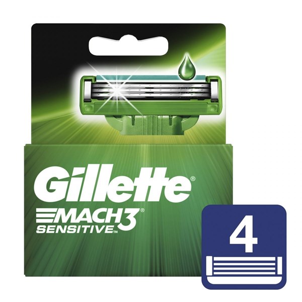 Gillette Cartuchos Para Afeitar 3 mach Sensitive (4 Unidades)