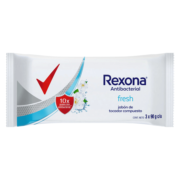 Rexona Fresh Antibacterial Jabón Barra 3 Unidades 90 g