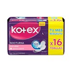 Toallitas femeninas Kotex Nocturnas c/alas x 16 unid #1