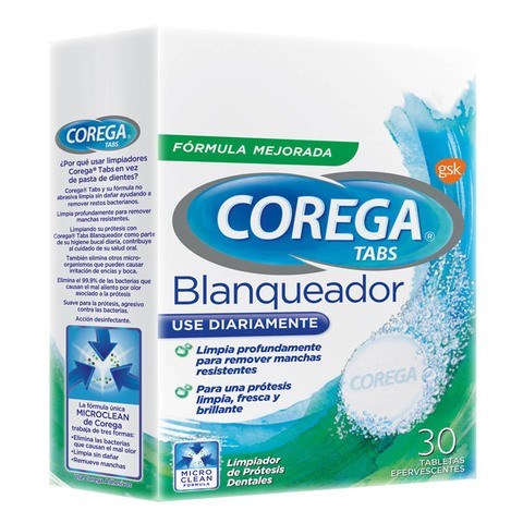 Corega Tabs Blanqueador x30 Tabletas Efervescentes #1
