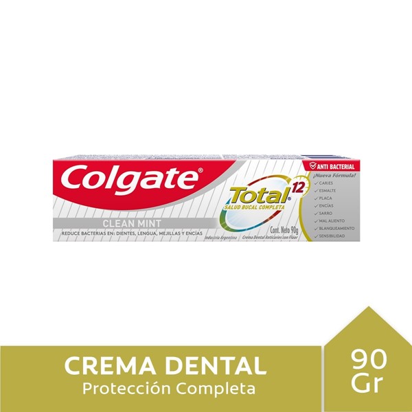 COLGATE CREMA DENTAL TOTAL12 CLEAN MINT LIMPIEZA COMPLETA X90GR #1