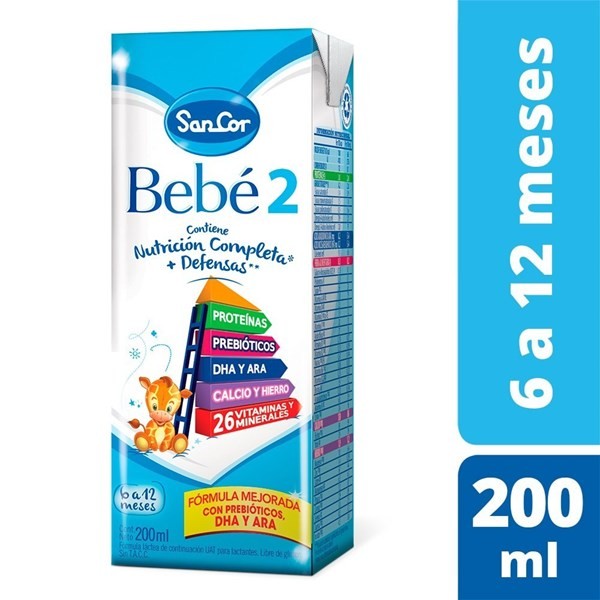 Leche De Fórmula Líquida Mead Johnson Sancor Bebe 2 X 200 Ml #1