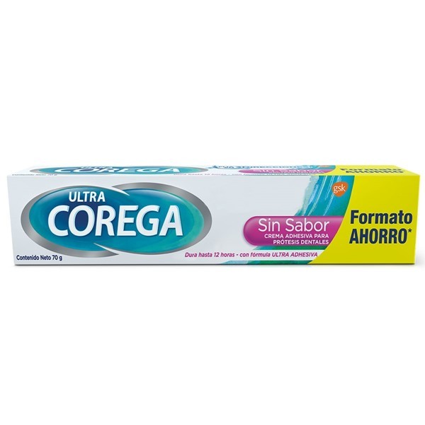 Corega Adhesivo Para Prótesis Dentales Ultra Crema Sin Sabor 70 gr