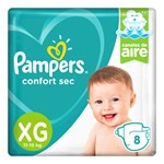 PAÑALES PAMPERS CONFORT SEC TALLE XG X 8U #1