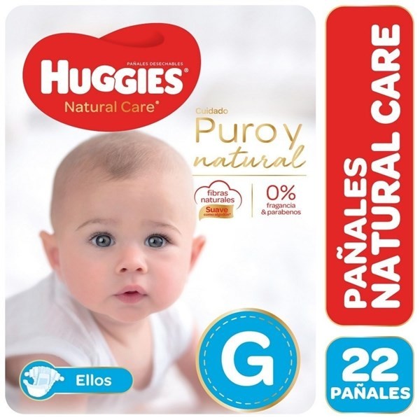 Pañales Huggies Natural Care G Ellos X 22 Unidades #1