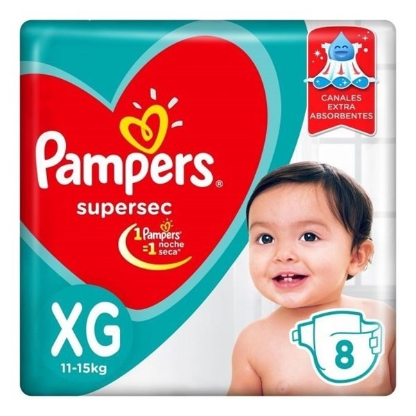 Pañales Pampers Supersec Xg X 8 Unidades #1