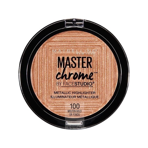 Maybelline Iluminador Facial Master Chrome | 100 Molten Gold or fondu