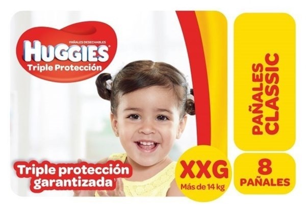 Pañales Huggies Classic Triple Proteccion Xxg X 8 Unidades #1 Pañales Huggies Classic Triple Proteccion Xxg X 8 Unidades #1