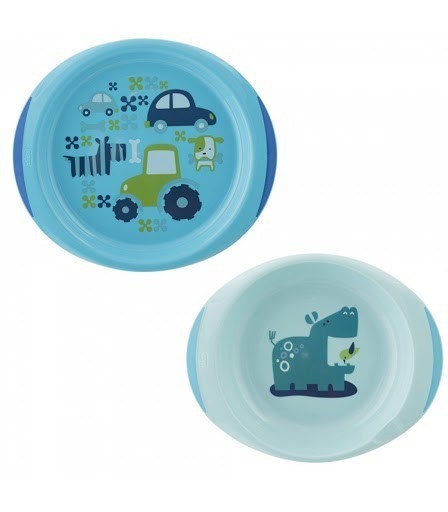 Set De Platos Chicco 12+ Meses Celeste #1