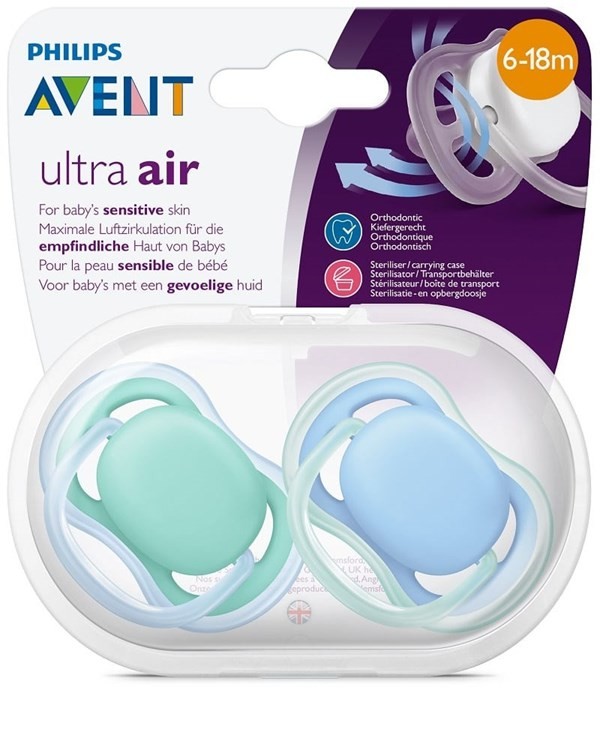 Chupete Avent Ultra Air Liso Nene 6 a 18 meses x 2 un Sfc 244_22 #1