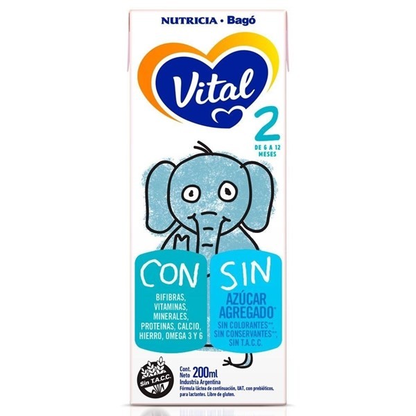 Leche De Fórmula Líquida Nutricia Bago Vital 2 X 200 Ml #1