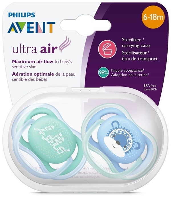Avent Chupete Ultra Air Liso Hello Nene 6 a 18 meses x 2u SFC 342/22