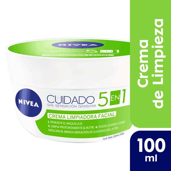 Nivea Crema Facial 5 en 1  Cuidado Limpiadora Para Todo Tipo de Piel 100 ml #1