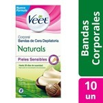Bandas Depilatorias Veet Naturals Corporal Piel Seca x 10 un #1