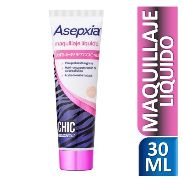 Asepxia Maquillaje Liquido Sexy Claro 30 ml Chic Claro #1