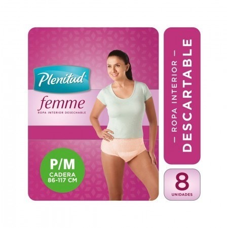 Plenitud Femme Incontinencia Moderada Talle P/m X 8 Ropa Interior