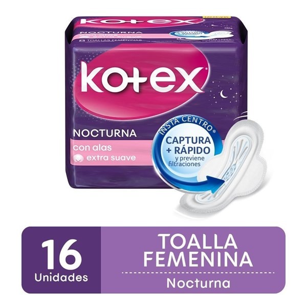 Kotex Toa Nocturna Absorcion Seg X 16