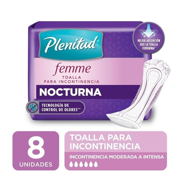 Toallas Para Incontinencia Plenitud Femme Nocturna x 8 un #1