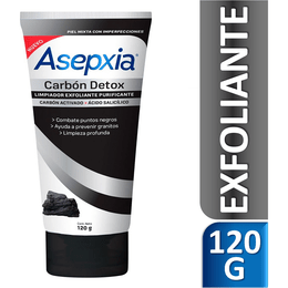 Asepxia Limpiador Exfoliante Purificante Carbon Detox 120 gr