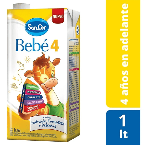 Leche De Fórmula Líquido Mead Johnson Sancor Bebe 4 X 1 Litro #1