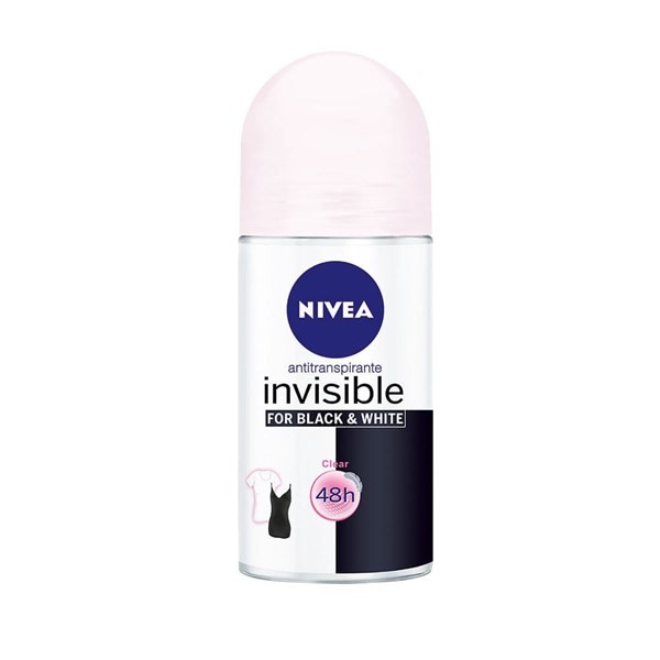 Nivea Desodorante Antitranspirante Femenino  invisible Black&White Roll On 50 ml