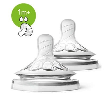 Tetina Avent Natural Flujo Lento + 1 Mes X 2 Unidades #1