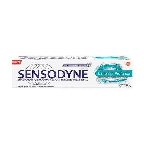 Sensodyne Crema Dental Limpieza Profunda de Uso Diario Para Dientes Sensibles 90 gr #1