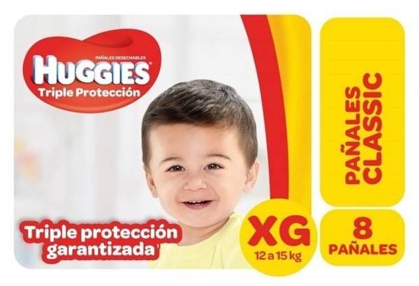 Pañales Huggies Classic Triple Proteccion Xg X 8 Unidades #1 Pañales Huggies Classic Triple Proteccion Xg X 8 Unidades #1