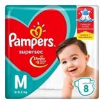 Pañales Pampers Supersec M X 8 Unidades #1