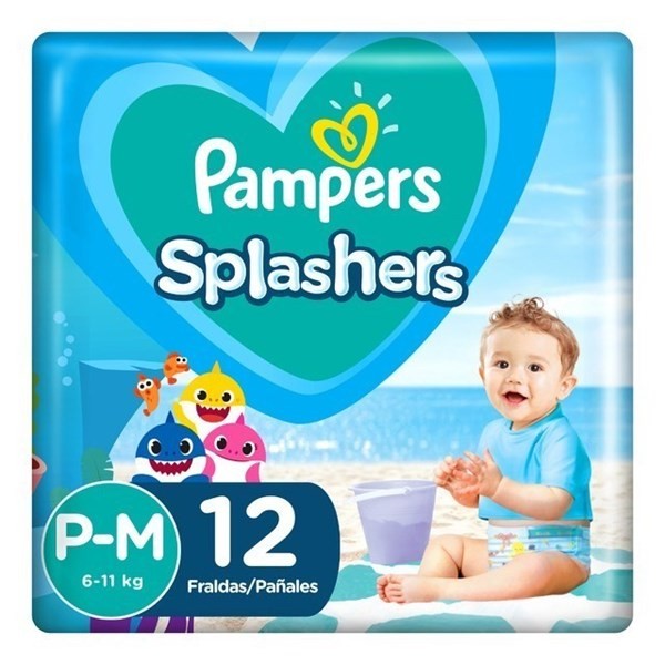 Pañales Pampers Splashers Talle P - M X 12 Pañales #1