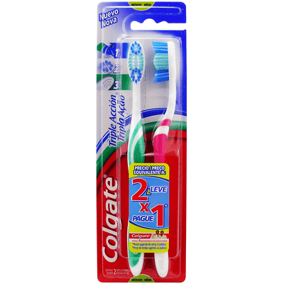 Colgate Cepillo Dental Triple Acción Medio 2 Unidades Promo Precio Especial #1