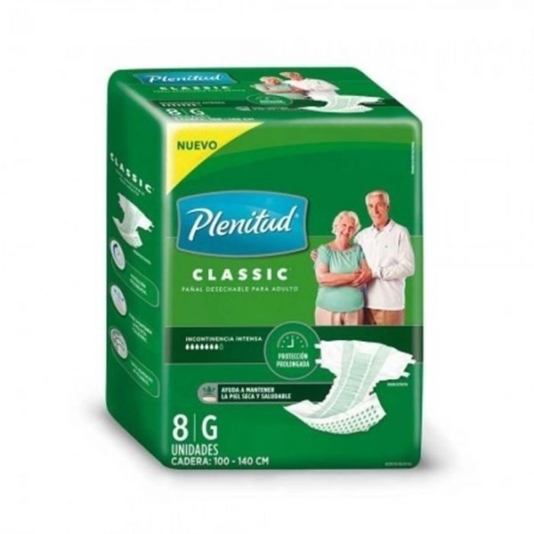 Pañales Para Adultos Plenitud Classic x 8 un g