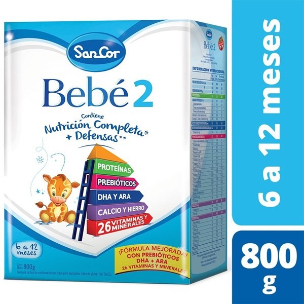 Leche De Fórmula En Polvo Mead Johnson Sancor Bebe 2 X 800 Grs #1